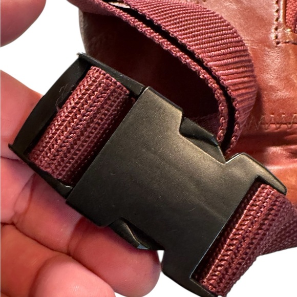 Vintage 90s Korus Men's Brown Leather Waist Bag Hip Fanny Pack MINTY - Picture 7 of 8